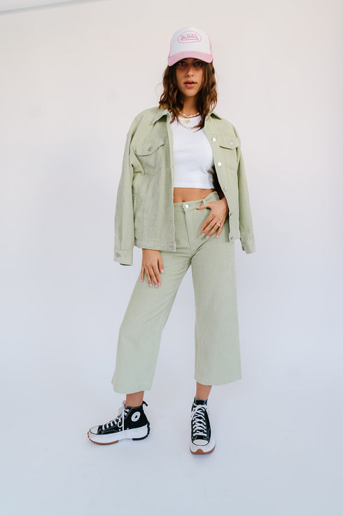 Sweet Emotion Corduroy Jacket// Sage